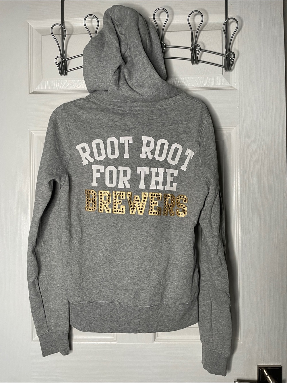 Victoria’s Secret PINK Bling Milwaukee Brewers Zip-up Sweatshirt Hoodie MLB
